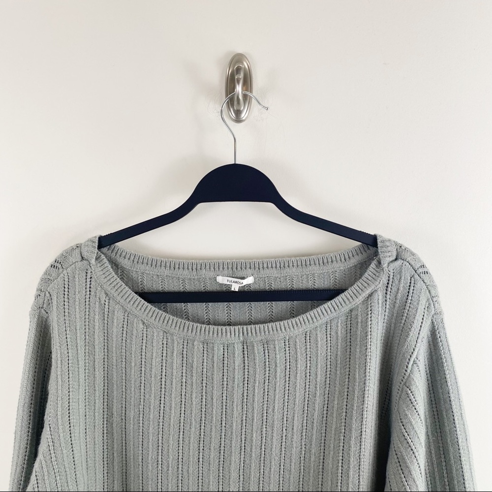 Revolve X Tularosa Sicily Cropped Knit Sweater in Sage Size Large NWT - Picture 4 of 14